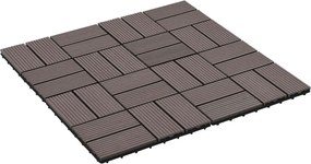 vidaXL Πλάκα Κατασκευής 11 pcs Σκούρο Καφέ 30 x 30 cm WPC