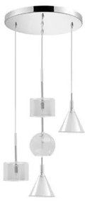 Κρεμαστό Φωτιστικό Ροζέτα 5xG9 Γυαλί Luma Lighting-114-01047-12-clear-Διάφανο 114-01047-12-clear