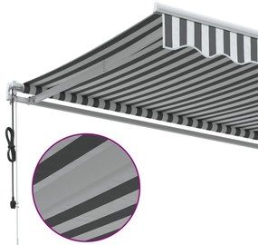 vidaXL Τέντα Πτυσσόμενη Αυτόματη Ανθρακί / Λευκή 450x350 εκ.