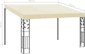 vidaXL Κιόσκι Επιτοίχιο Κρεμ 4 x 3 x 2,5 μ.