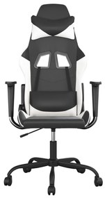 vidaXL Καρέκλα Gaming Μαύρο/Λευκό από Συνθετικό Δέρμα