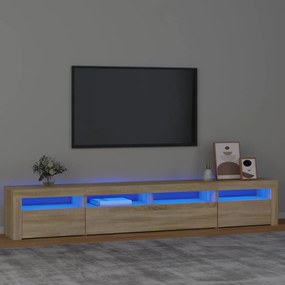 vidaXL Έπιπλο Τηλεόρασης με LED Sonoma Δρυς 240 x 35 x 40 εκ.