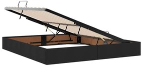 vidaXL Κρεβάτι με αποθηκευτικό χώρο και στρώμα Μαύρο 180 x 200 cm