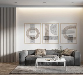 Σετ Πόστερ &amp;  Κάδρο Geometrico PST124 50x70cm Φυσικό Ξύλινο Κάδρο (με ποστερ)