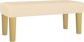 vidaXL Κρεβάτι Boxspring με Στρώμα Κρεμ 90x200 εκ.Υφασμάτινο