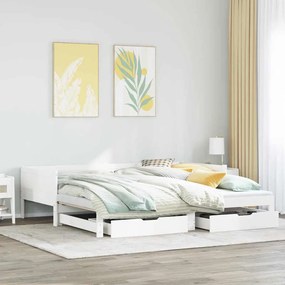 vidaXL Καναπές Κρεβάτι Συρόμενος Χωρίς Στρώμα 90x190 εκ. & Συρτάρια