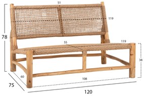 ΣΑΛΟΝΙ ΕΞΩΤ. ΧΩΡΟΥ 4ΤΜΧ LONDER HM11957 ΜΑΣΙΦ TEAK-ΣΥΝΘ.RATTAN-ΦΥΣΙΚΟ - HM11957