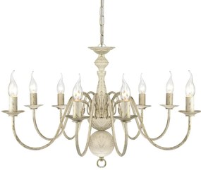 Πολυέλαιος Αντικέ Λευκός Μεταλλικός για 8 x E14 Λαμπτήρες