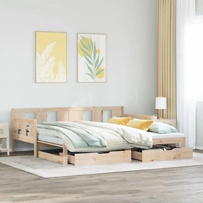 vidaXL Καναπές Κρεβάτι Συρόμενος Χωρίς Στρώμα 90x190 εκ. &amp; Συρτάρια