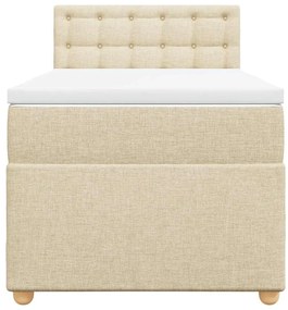 vidaXL Κρεβάτι Boxspring με Στρώμα Κρεμ 80 x 200 εκ. Υφασμάτινο