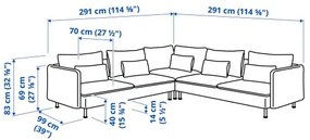 SÖDERHAMN γωνιακός καναπές, 6 θέσεων 295.144.24