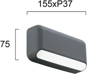 Απλίκα LED Εξωτερικού Χώρου Viokef Seren Grey 4309301
