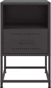 vidaXL Κομοδίνα 2 τεμ. Μαύρα 36x39x60,5 εκ. Χάλυβα