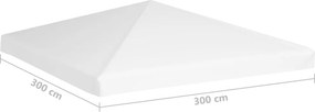 vidaXL Κάλυμμα για Κιόσκι Λευκό 3 x 3 μ. 270 γρ./μ²