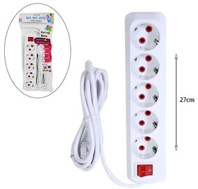 RURI.BW πολύμπριζο με 5 θύρες και διακόπτη 3Μ – 5 power socket