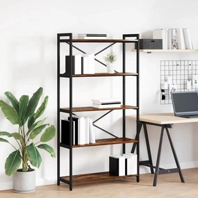 vidaXL Βιβλιοθήκη Καπνιστή δρυς 80 x 30 x 153 εκ Επεξεργασμένο ξύλο