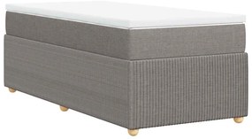 vidaXL Κρεβάτι Boxspring με Στρώμα Taupe 90x190 εκ.Υφασμάτινο