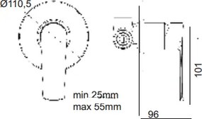 Eurorama Klint 142055 Chrome - Μίκτης εντοιχισμού 1 εξόδου