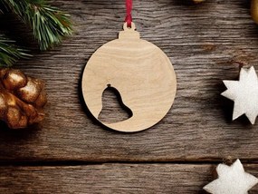 Σετ των 3 Intra απο ξύλο plywood 3mm-4mm πάχος – Χριστουγεννιάτικο μπιχλιμπίδι με καμπάνα 20x25 cm INTRAVECTRY-MY545365