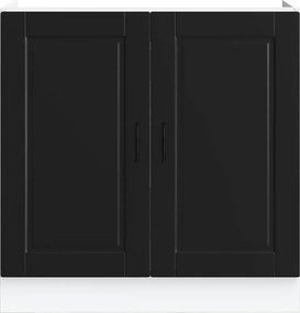 vidaXL Ντουλάπι βάσης νεροχύτη Porto Μαύρο 80x46x81,5 cm