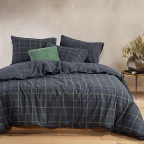 Φανελένια Σεντόνια Υπέρδιπλα (Σετ) Nef-Nef Homeware Flannel Naiberg Denim Μπλε ΜΕ ΛΑΣΤΙΧΟ 160x200+32