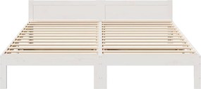 vidaXL Σκελετός Κρεβ. Χωρίς Στρώμα Λευκό 160x200 εκ Μασίφ Πεύκο