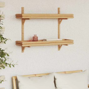 vidaXL Επιτοίχιο Ράφι με ράφι Επιτοίχιο Καφέ 75 x 26 x 60 εκ Μπαμπού