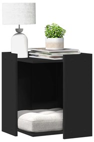 Τουαλέτα Γάτας Περίφραξη Μαύρο 42x42x51 εκ. Επεξεργασμ. Ξύλο