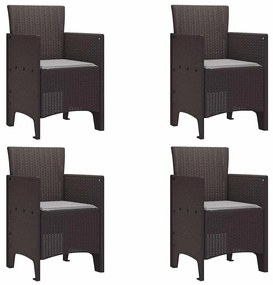 vidaXL Σέτ φαγητού για κήπο 5 pcs Καφέ Rattan Polt