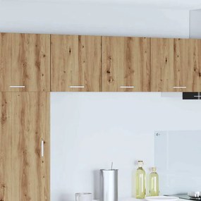 vidaXL Κρεμαστό ντουλάπι με πόρτα 2 pcs Χειροποίητη Δρυς και Λευκό