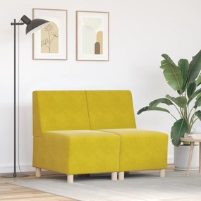 vidaXL Καναπέδες 2 pcs Κίτρινο 55 x 74 x 82 εκ. Βελούδο