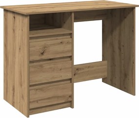 vidaXL Γραφείο Καφέ Δρυς 102x50x75 εκ. από Επεξεργασμένο Ξύλο