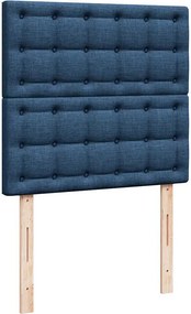vidaXL Κρεβάτι Boxspring με Στρώμα Μπλε 100 x 200 εκ. Υφασμάτινο