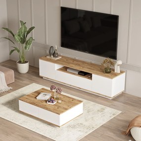 Σύνθετο Σαλονιού Atlantic Πεύκο / Λευκό DROABRE 180x44.5x44.6