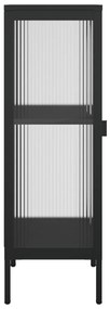 vidaXL Μπουφές Μαύρος 40 x 35 x 105 εκ. από Γυαλί και Ατσάλι