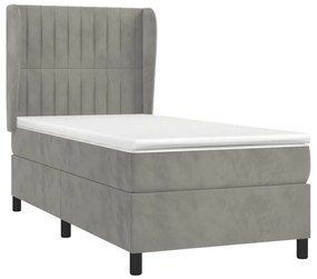 ΚΡΕΒΑΤΙ BOXSPRING ΜΕ ΣΤΡΩΜΑ ΑΝΟΙΧΤΟ ΓΚΡΙ 80X200 ΕΚ. ΒΕΛΟΥΔΙΝΟ 3129297