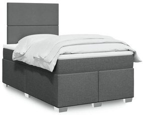 VidaXL Κρεβάτι Boxspring με Στρώμα Σκούρο Γκρι 120x190 εκ Υφασμάτινο