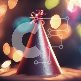 Intra Συλλεκτικό Ξύλινο Παζλ Plywood 4mm - Γιορτινό καπέλο για πάρτι με πολύχρωμα φωτάκια Σε Ξύλινο Κουτί - Διαστάσεις Puzzle: 10x10 cm – 25 κομμάτια