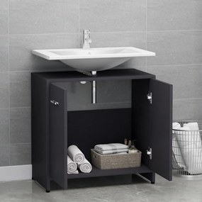 vidaXL Ντουλάπι Νιπτήρα Γκρι 60 x 33 x 61 εκ. από Μοριοσανίδα