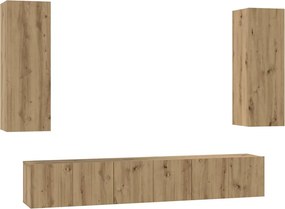 vidaXL Σετ επίπλου τηλεόρασης 5 τμχ. Artisan Oak Επεξεργασμένο Ξύλο