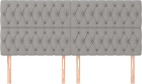 vidaXL Κεφαλάρι Ανοιχτό Γκρι 180x7x118/128 εκ. Ύφασμα