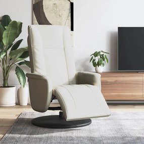 vidaXL Πολυθρόνα Ανακλινόμενη με Υποπόδιο Κρεμ από Συνθετικό Δέρμα