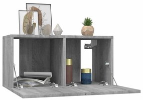 vidaXL Έπιπλα Τηλεόρασης Κρεμαστά 2 τεμ. Γκρι 60x30x30 εκ. Επεξ. Ξύλο