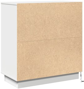 vidaXL Κομοδίνο  με LED Λευκό 71x34,5x75 εκ. Επεξεργασμένο ξύλο