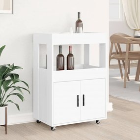 vidaXL Τρόλεϊ Μπαρ Λευκό 60x39,5x89 εκ. Επεξ. Ξύλο