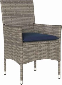 vidaXL Σετ τραπεζιού και καρέκλας 5 pcs Γκρι Ράτα PE