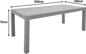 Τραπέζι Vocaly pakoworld teak ξύλο σε φυσική απόχρωση 200x100x75εκ