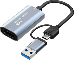 CABLETIME video capture CT-ACHC-AG, HDMI/USB &amp; USB-C, 4K/60Hz, γκρι