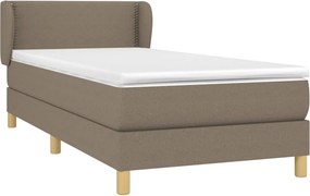 vidaXL Κρεβάτι Boxspring με Στρώμα Taupe 90x190 εκ.Υφασμάτινο