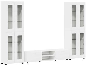 vidaXL Σετ επίπλου τηλεόρασης με ράφι FLORIN Λευκό Επεξεργασμένο ξύλο